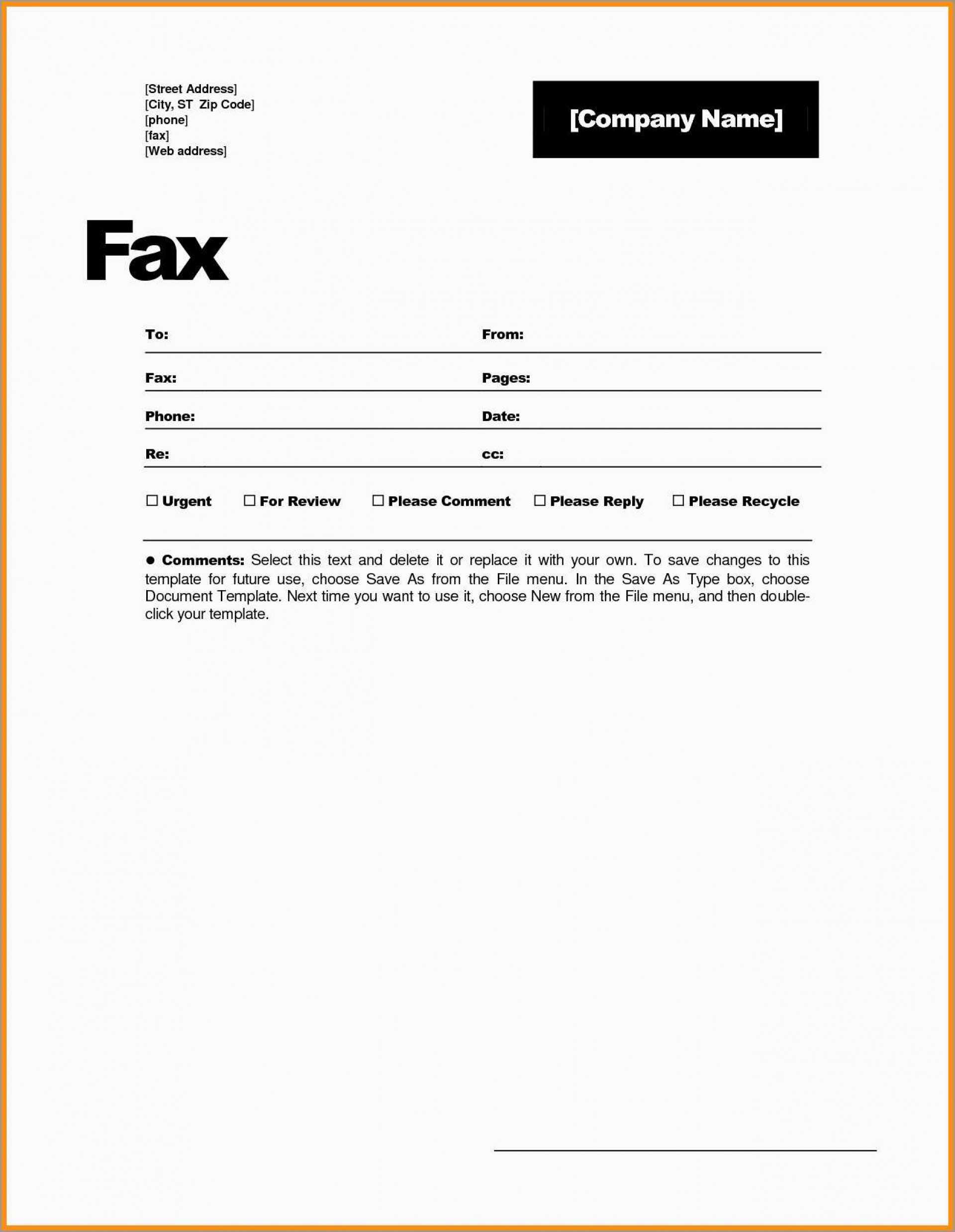 030 Fax Cover Sheet Template Free Word Stupendous Ideas Page Pertaining To Fax Template Word 2010