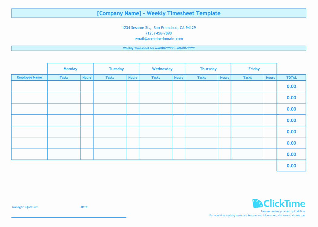 030 Simple Weekly Time Card Template Free Timesheet In Weekly Time Card Template Free