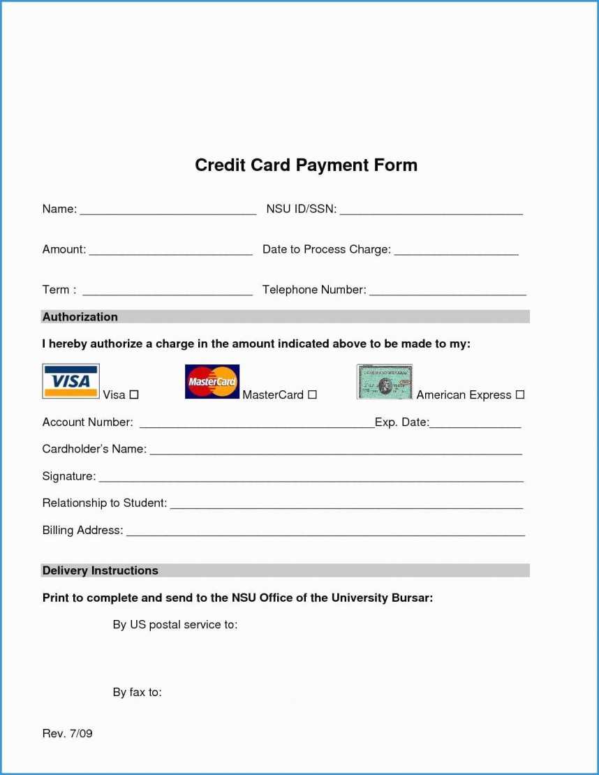 030 Template Ideas Credit Card Authorization Form Free Regarding Authorization To Charge Credit Card Template
