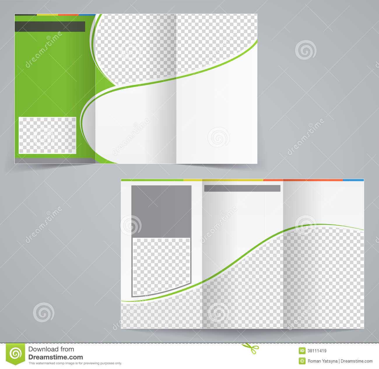 031 Tri Fold Business Brochure Template Vector Green Design With Brochure Template Illustrator Free Download