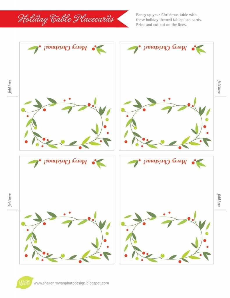 032 Free Printable Lemon Squeezy Day Place Cards Christmas With Regard To Fold Over Place Card Template