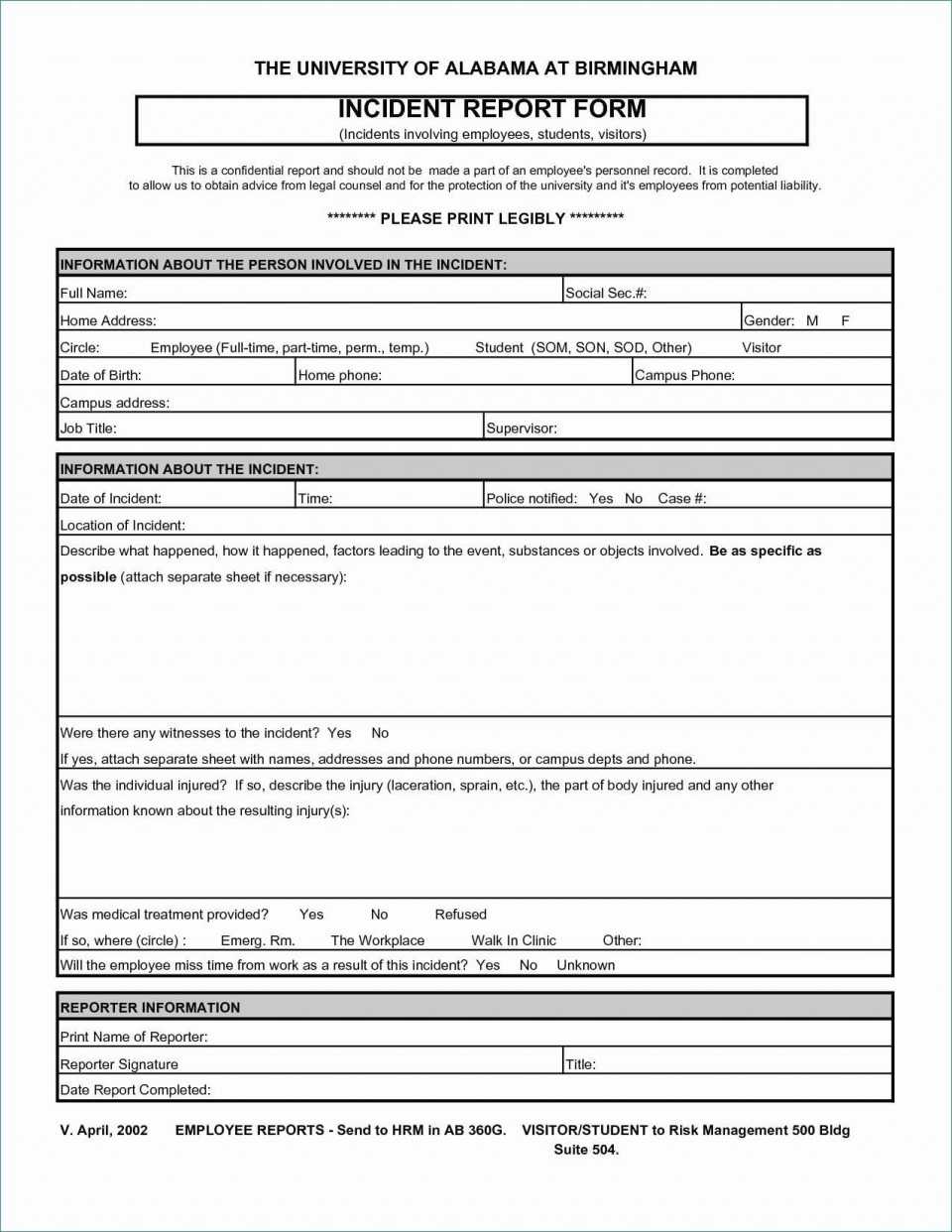 032 Template Ideas Standard Incident Report Form Accident Regarding Incident Report Register Template