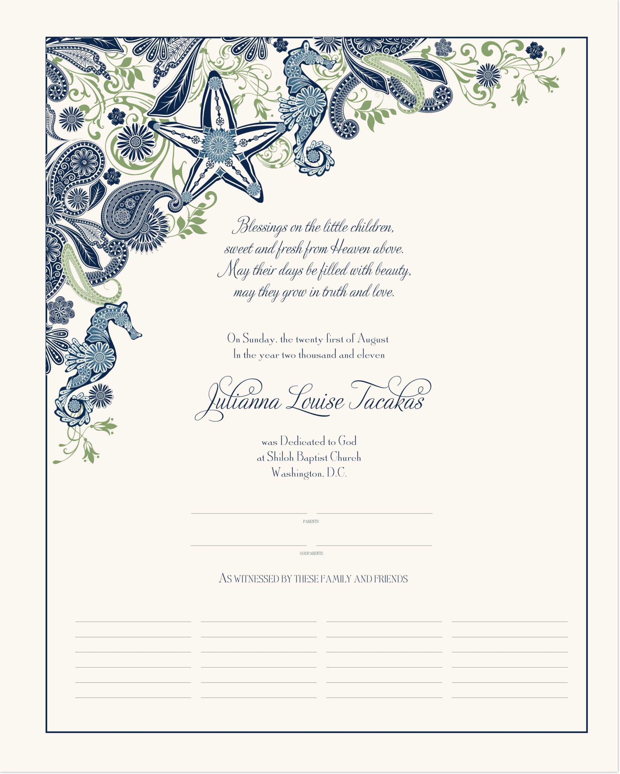 032 V Baby Dedication Certificate Template Free Archives As With Baby Christening Certificate Template