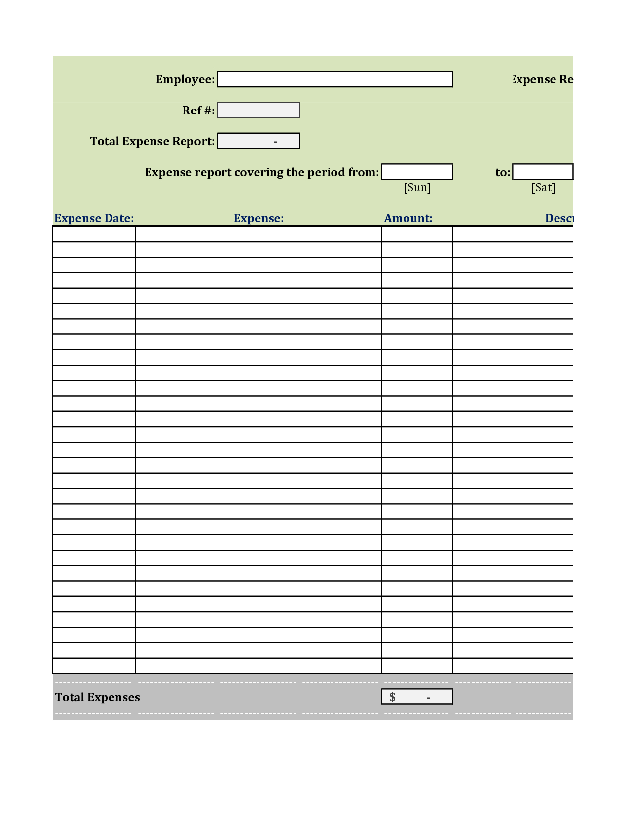 034 Employee Expense Report Template Ideas Form Unique Inside Per Diem Expense Report Template