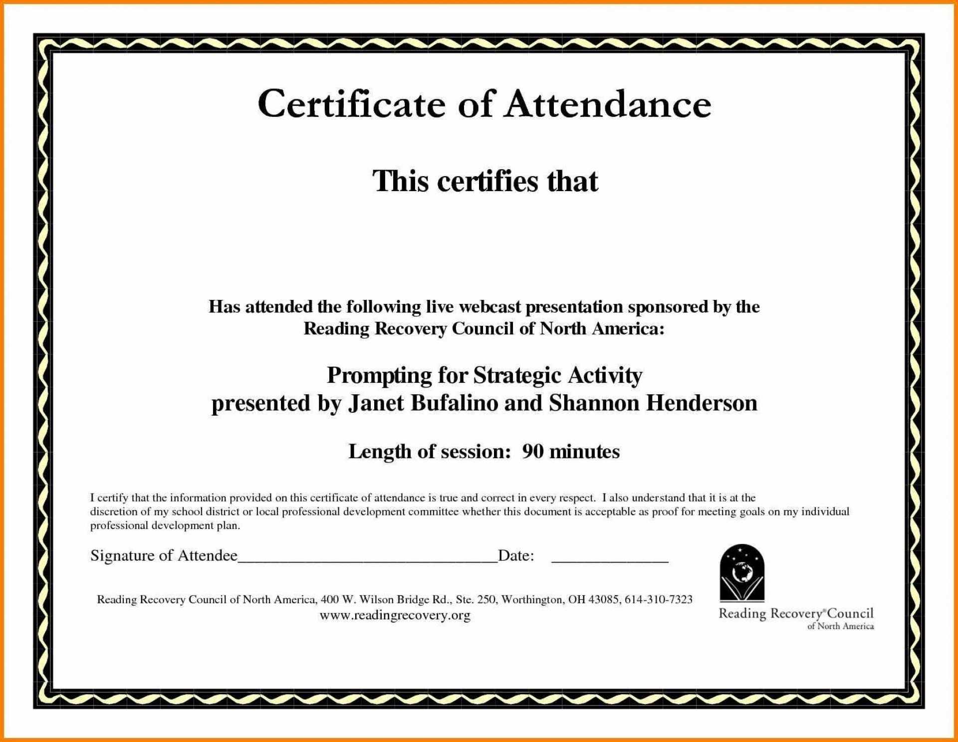 034 Template Ideas Attractive Free Certificate Templates Regarding Conference Certificate Of Attendance Template