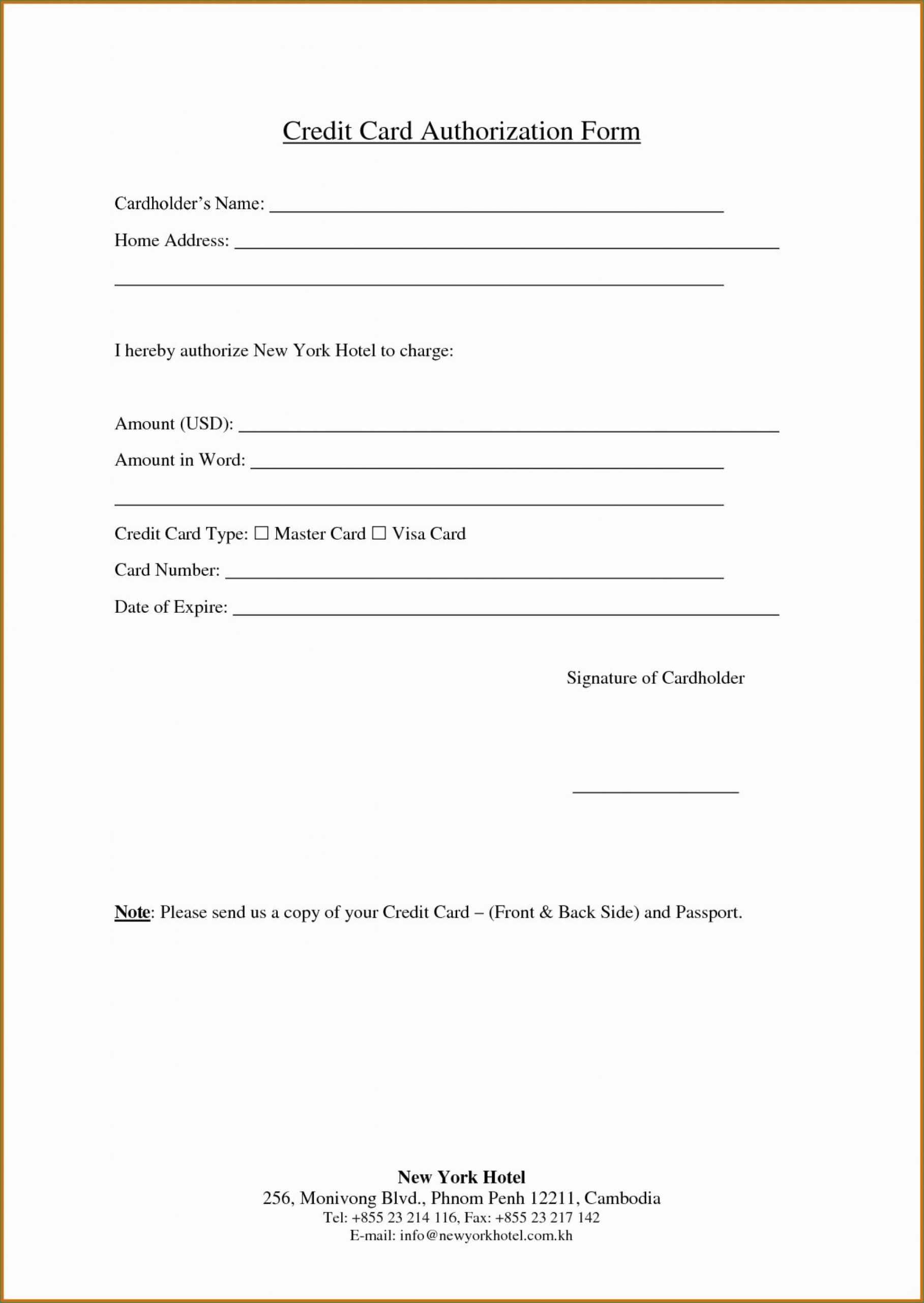 034 Template Ideas Recurring Credit Card Authorization Form In Credit Card Billing Authorization Form Template