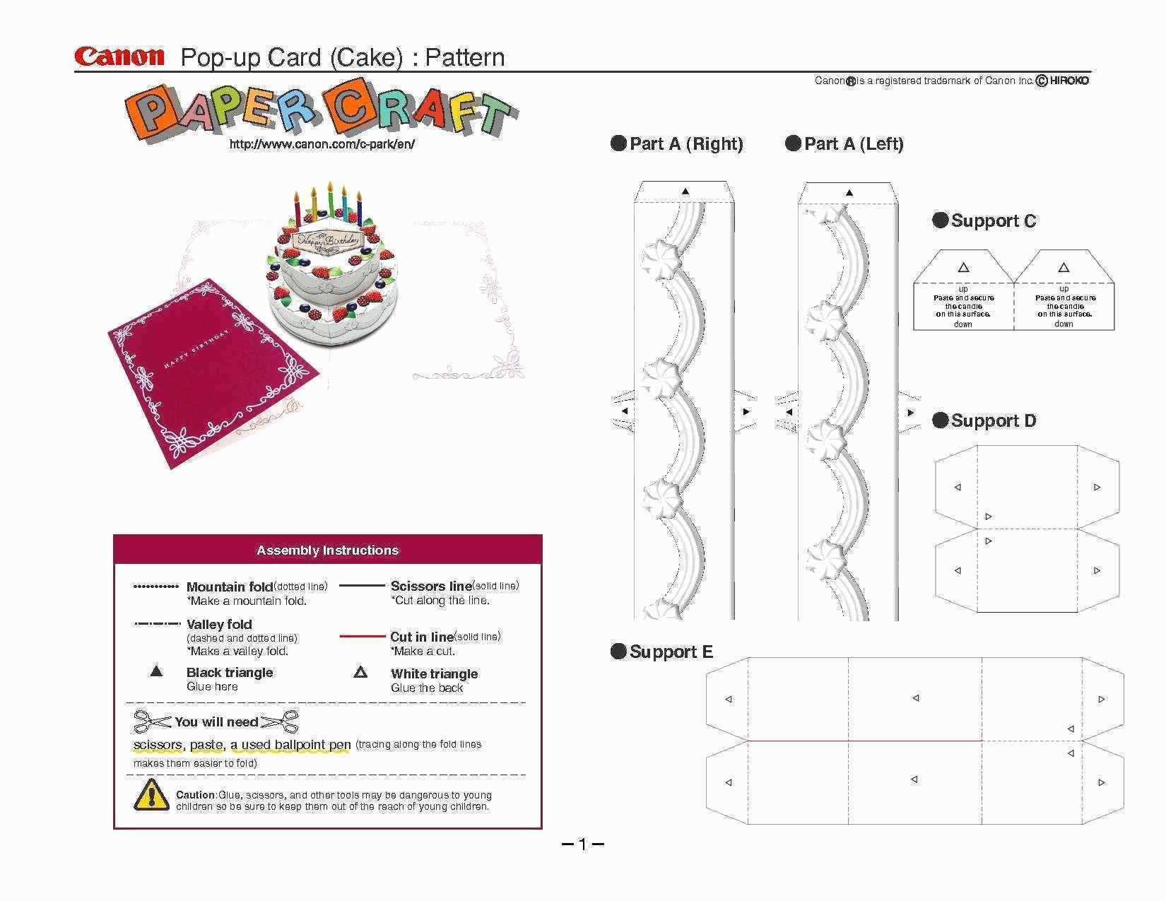 035 Pop Up Cards Templates Canon Papercraft Card Box With Regard To Pop Up Box Card Template