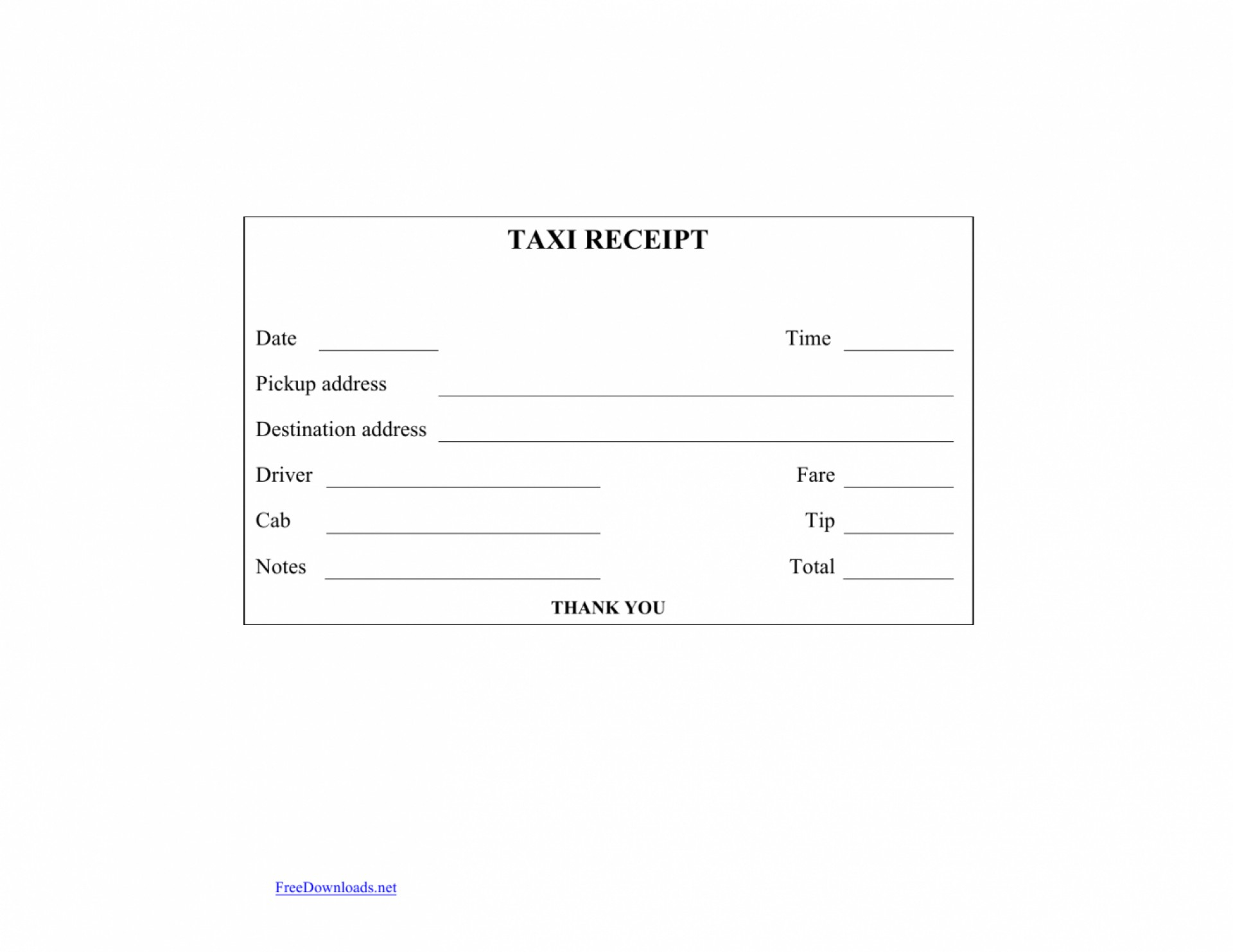 036 Blank Receipt Template Pdf Printablek Forms Sheets Cash In Blank Taxi Receipt Template