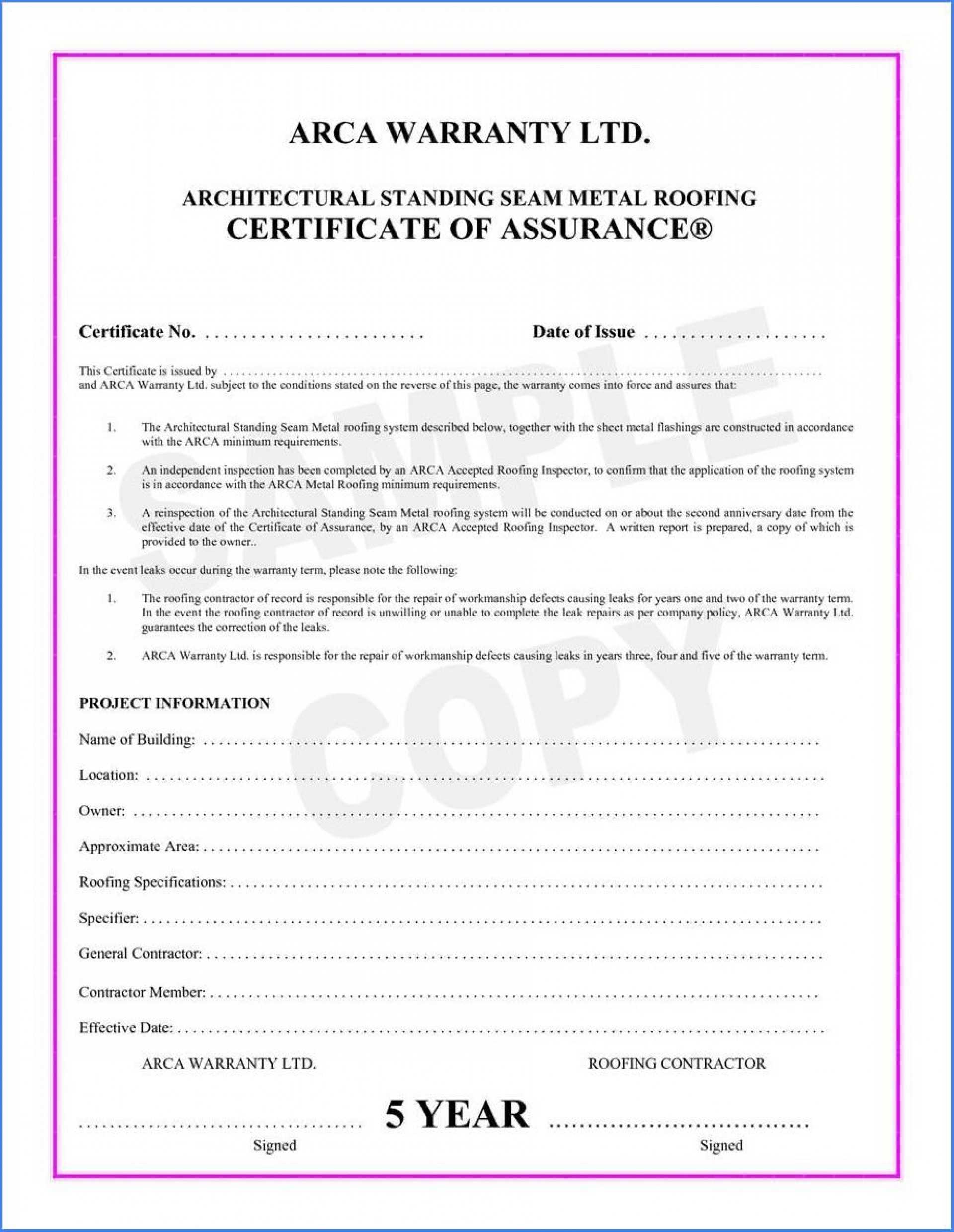 038 Template Ideas Certificate Of Final Completion Form For Throughout Certificate Of Inspection Template