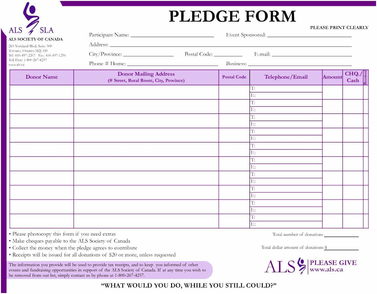 039 Pledge Card Template Word Best Of Fundraiser Form Pttyt Regarding Free Pledge Card Template