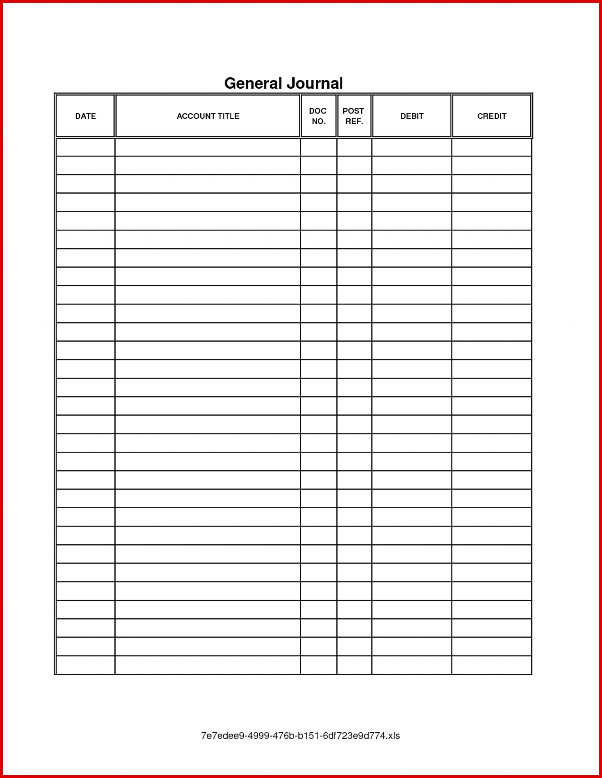 042 Accounting Journal Entry Template General Ledger Excel With Blank Ledger Template