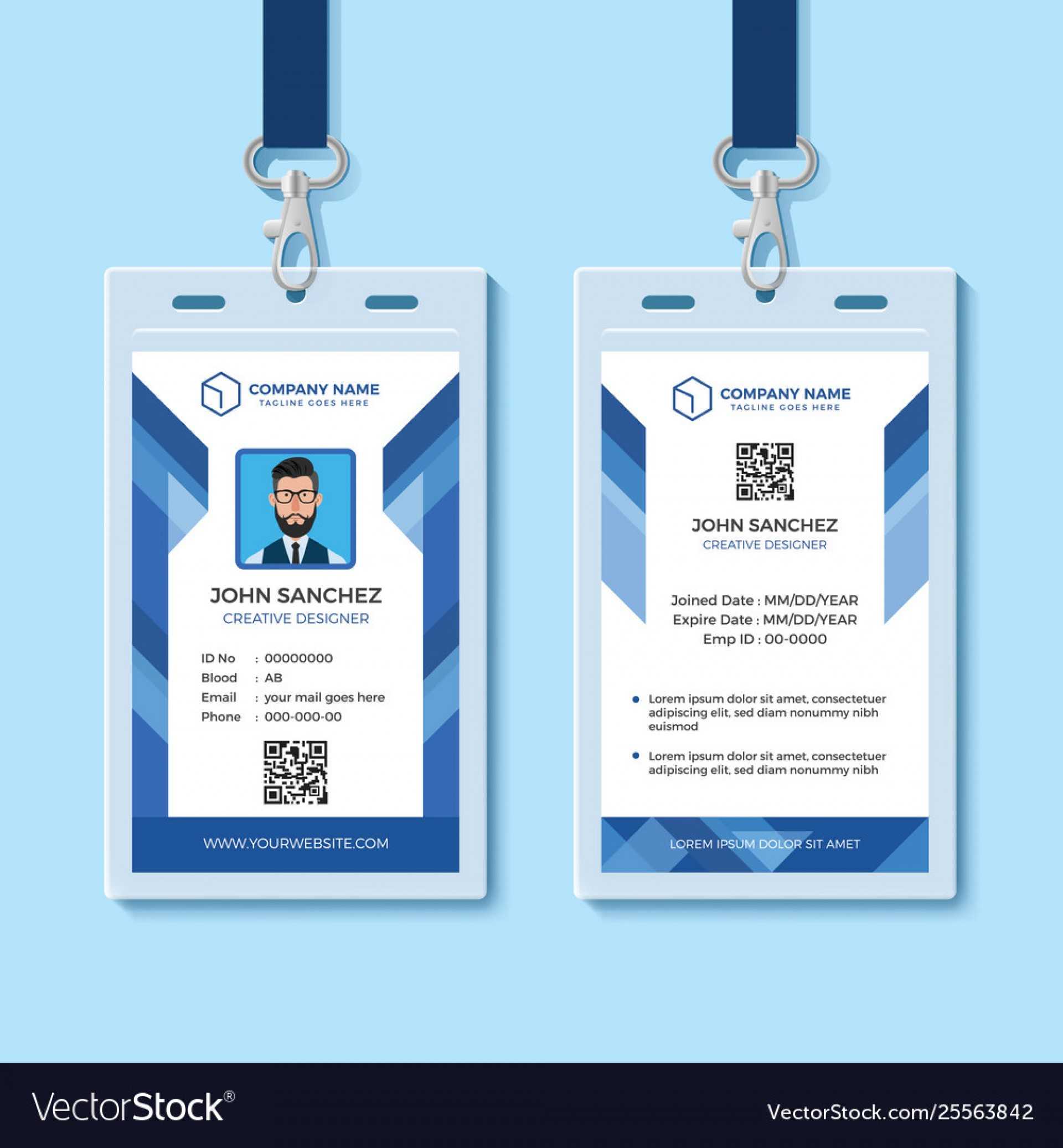 042 Template Ideas Employee Id Card Templates Blue Design For Id Card Template For Microsoft Word