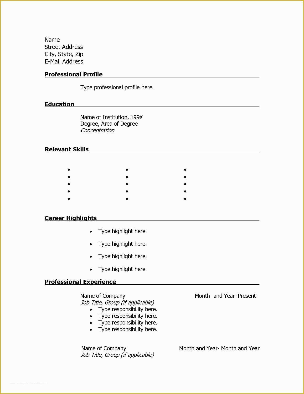 046 Free Resume Templates To Fill In And Print Of New Inside Free Blank Resume Templates For Microsoft Word