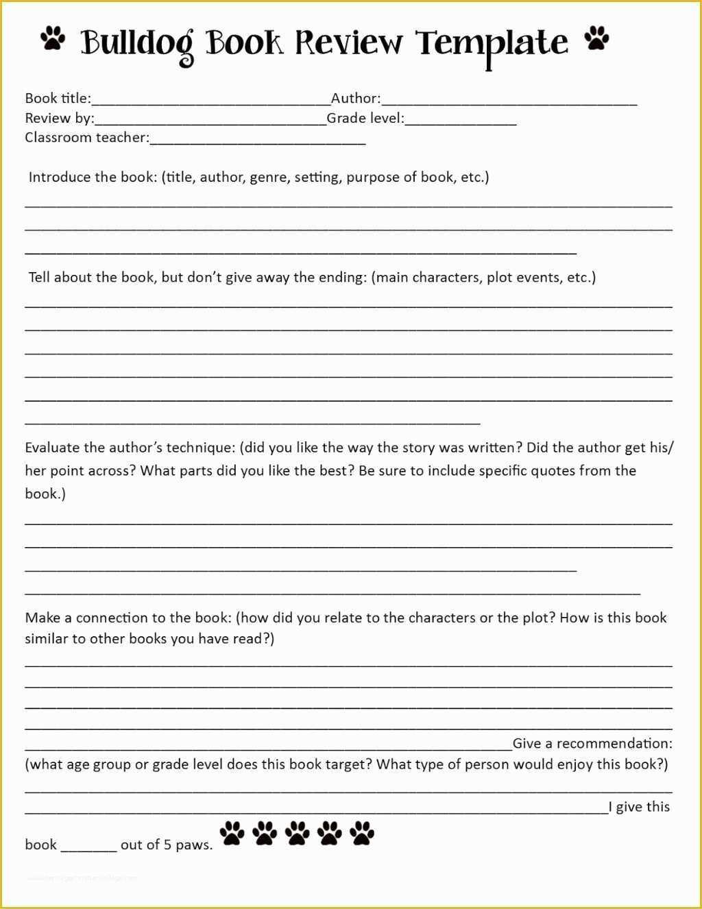 047 Book Template Free Printable Ideas 3Rd Grade Report Of In Middle School Book Report Template