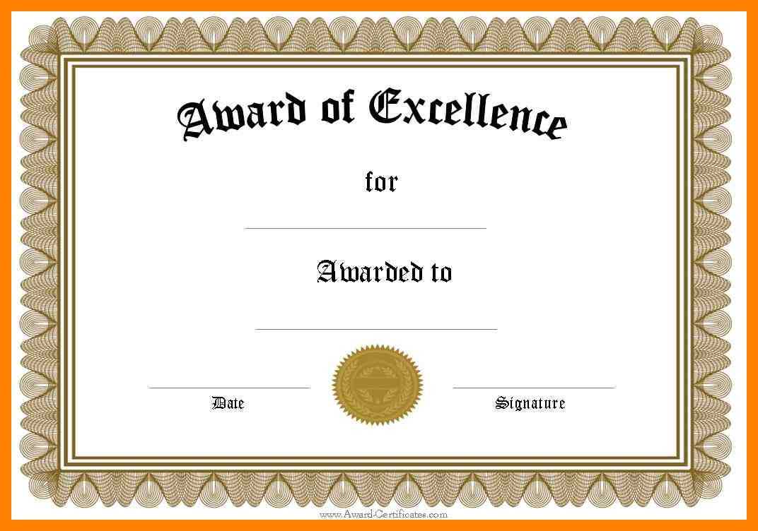 10+ Award Certificate Templates Word | Time Table Chart Pertaining To Blank Award Certificate Templates Word