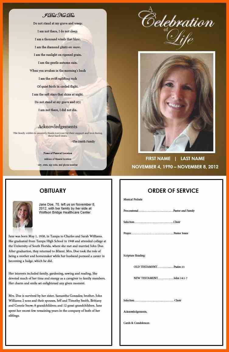 10+ Free Funeral Obituary Programs Templates | Ml Datos Within Obituary Template Word Document