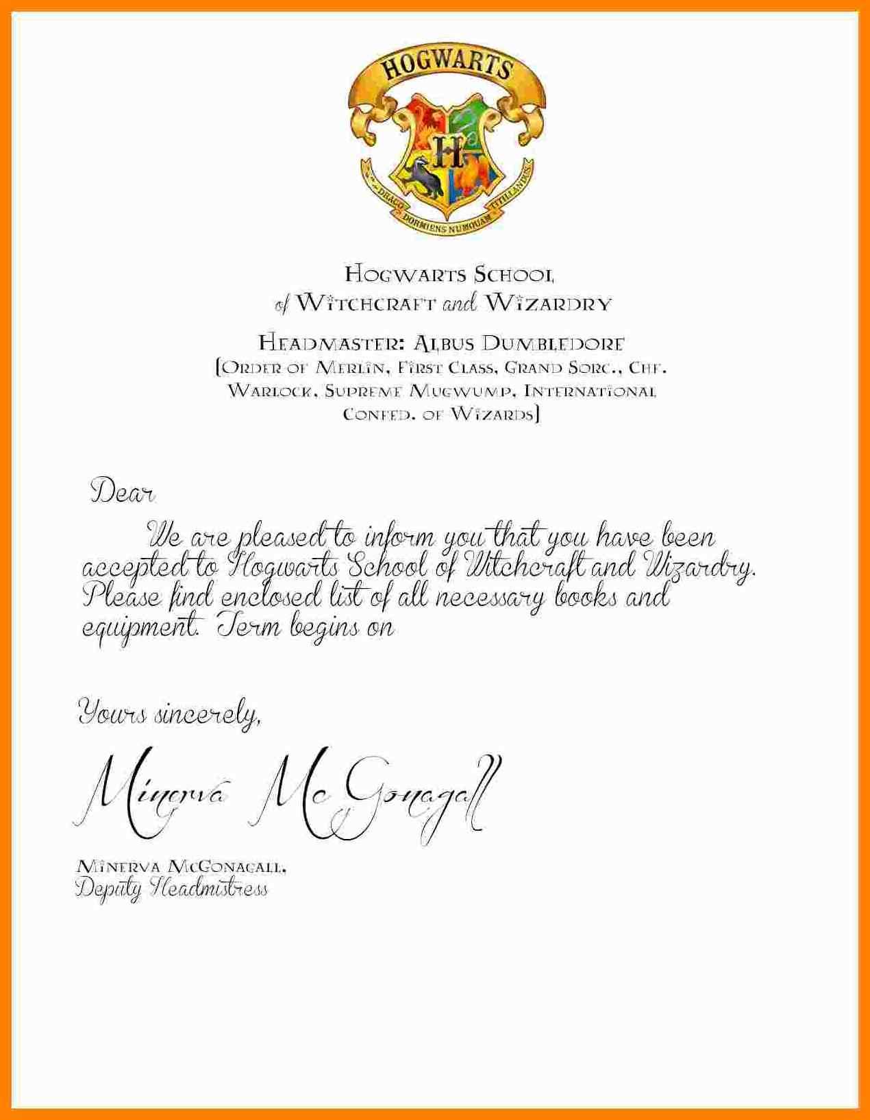 10+ Free Printable Harry Potter Acceptance Letter | St Within Harry Potter Certificate Template
