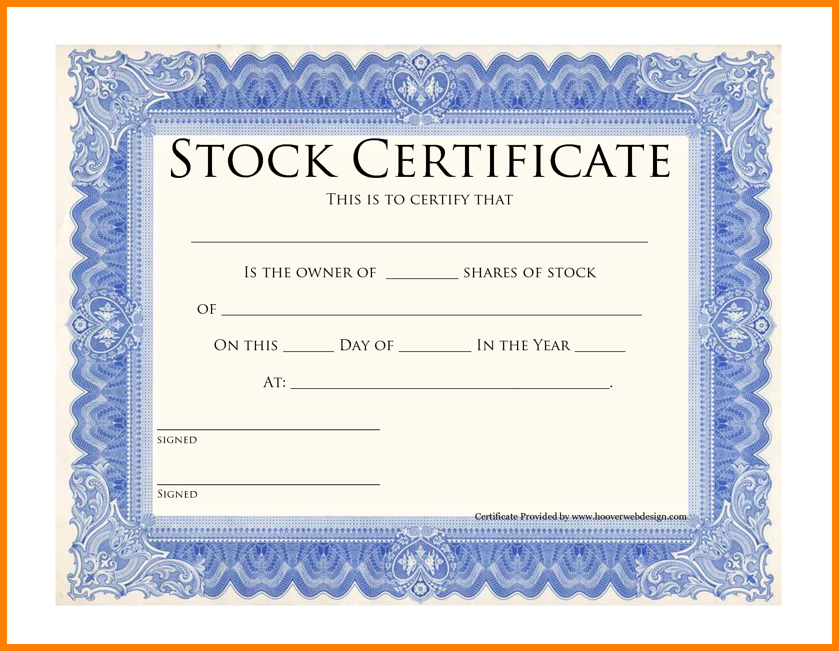 10+ Free Share Certificates Templates | Marlows Jewellers Inside Blank Share Certificate Template Free