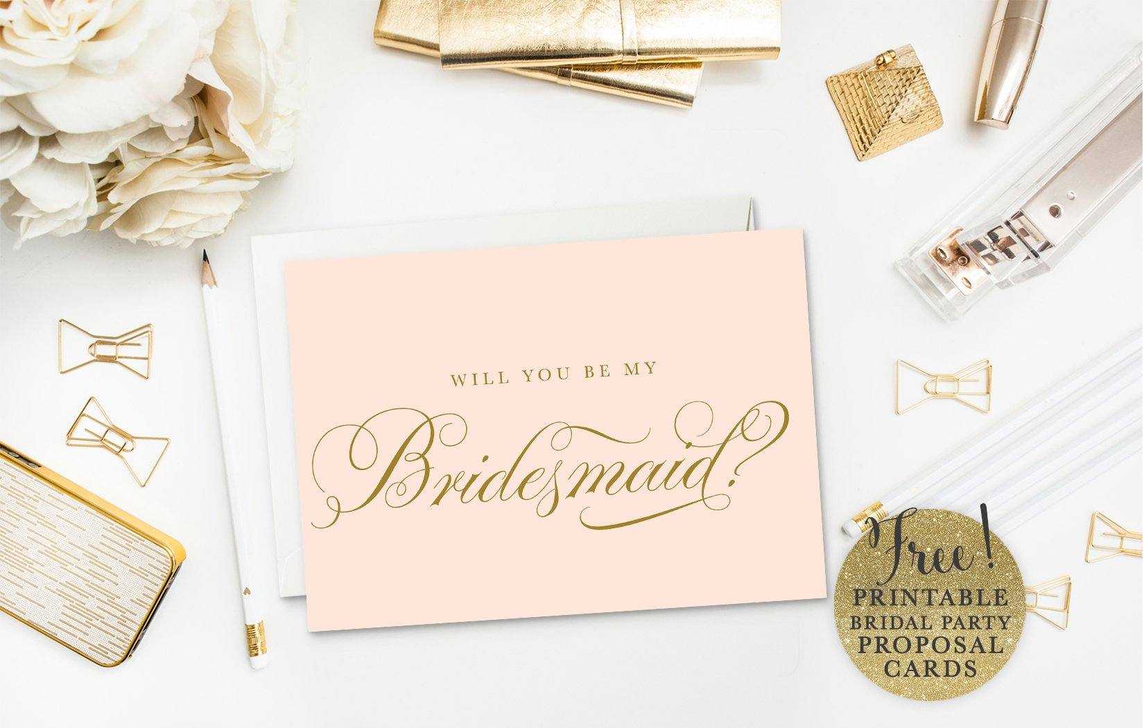 10 Will You Be My Bridesmaid? Cards (Free & Printable) Throughout Will You Be My Bridesmaid Card Template