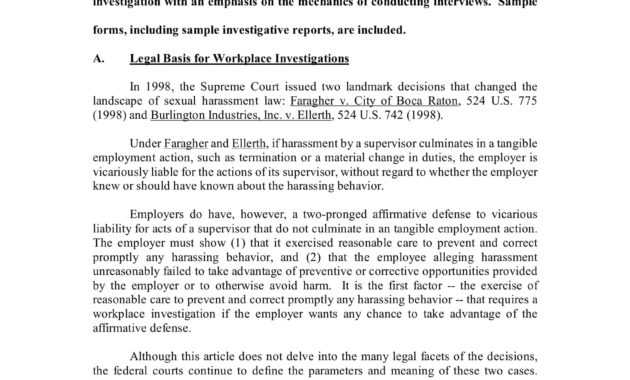 10+ Workplace Investigation Report Examples - Pdf | Examples in Sexual Harassment Investigation Report Template