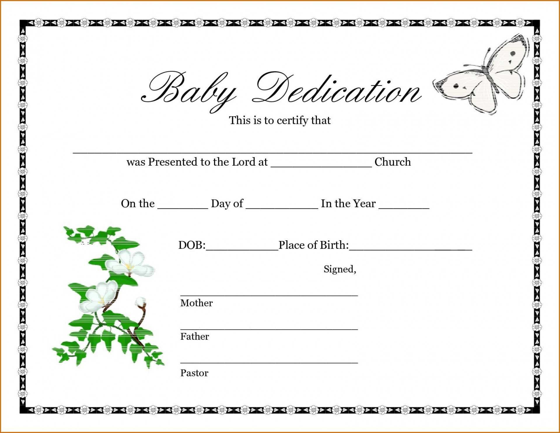 10E2D7 Baby Dedication Certificates C Template Business Intended For Baby Dedication Certificate Template