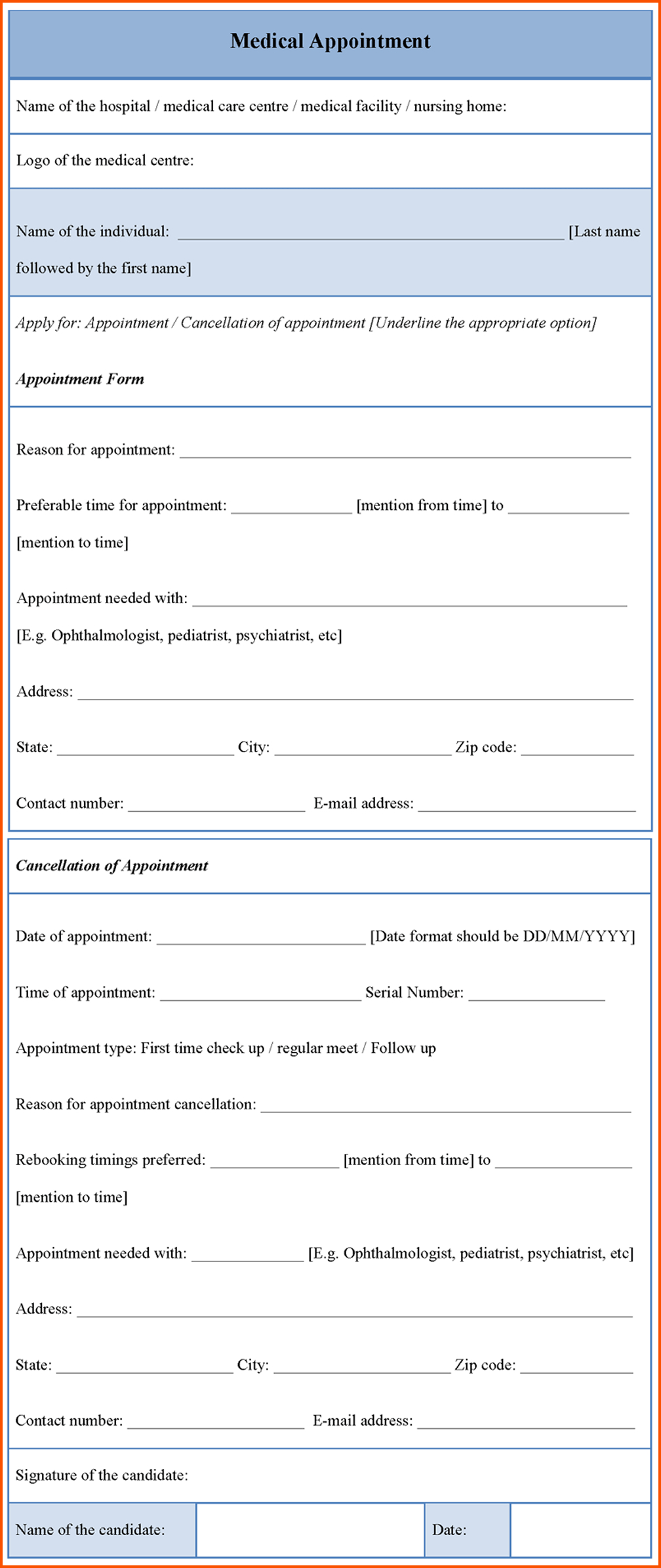 11+ Appointment Template | Survey Template Words Regarding Appointment Card Template Word