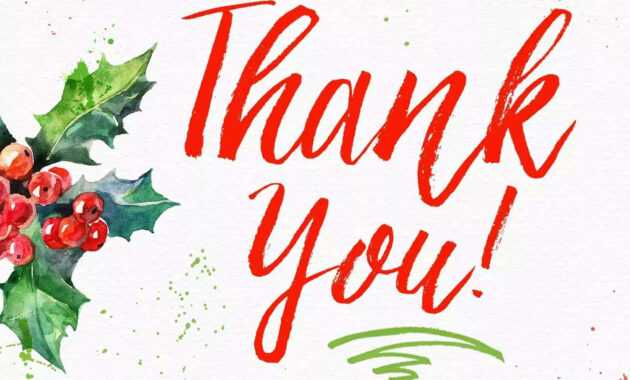 11 Free, Printable Christmas Thank You Cards with regard to Christmas Thank You Card Templates Free