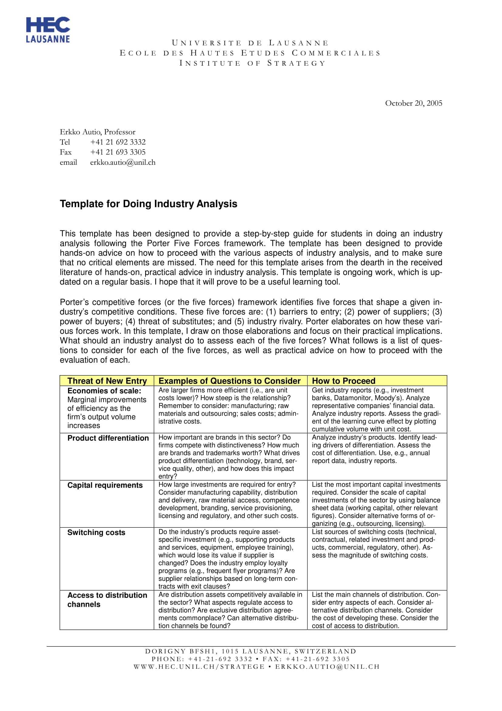 11+ Industry Analysis Examples – Pdf | Examples In Industry Analysis Report Template