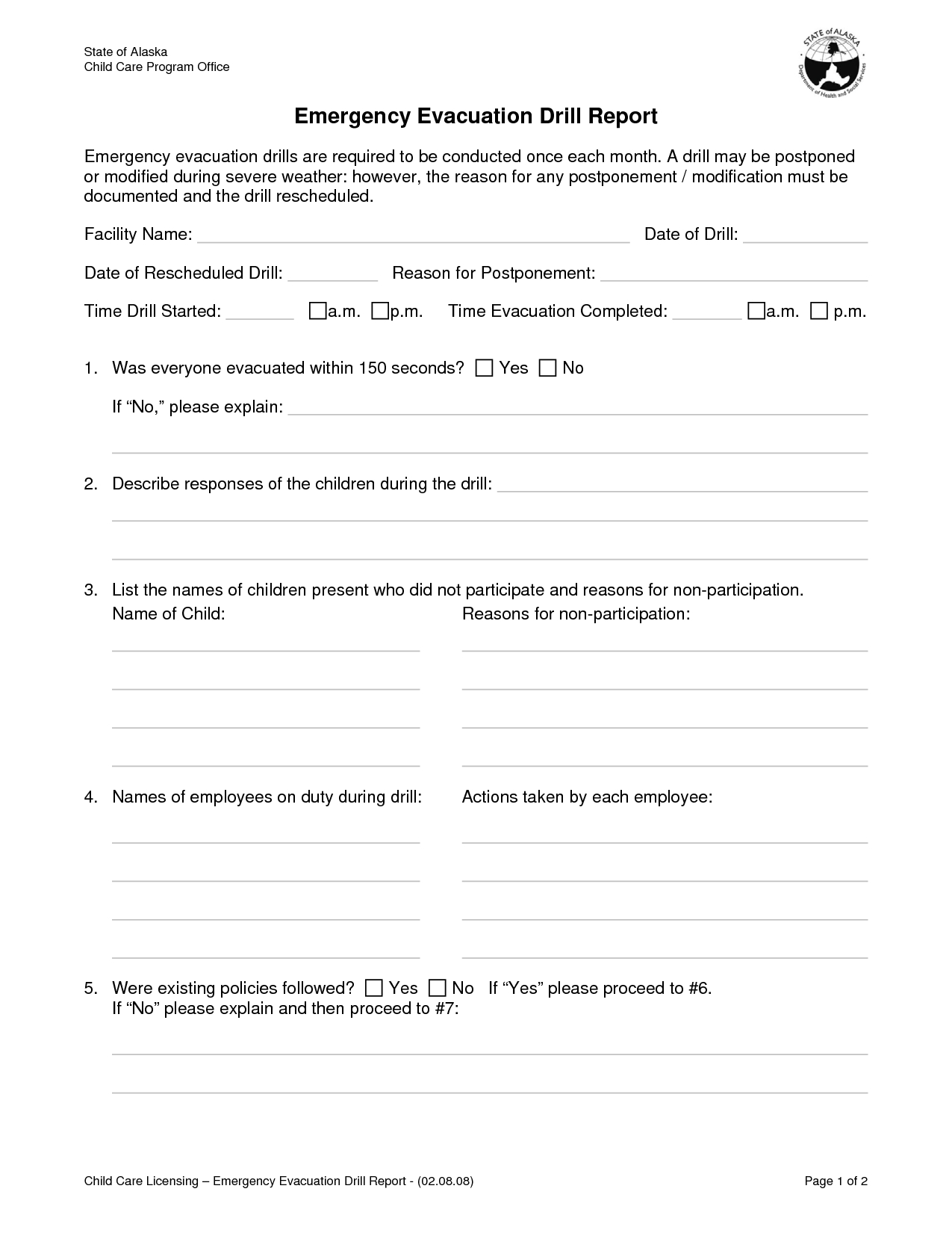 12 Best Photos Of Evacuation Drill Evaluation Form Within Emergency Drill Report Template