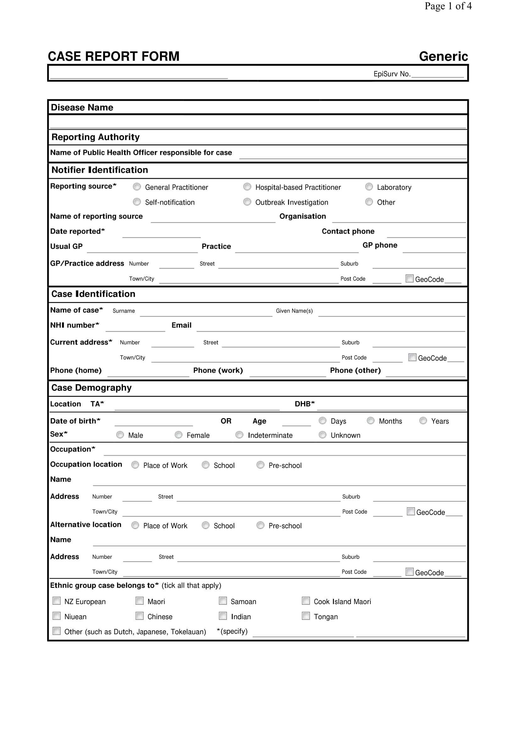 12+ Case Report Form Samples – Pdf, Doc With Regard To Case Report Form Template Clinical Trials