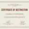 12 Certificate Of Destruction Template | Resume Letter In Certificate Of Destruction Template