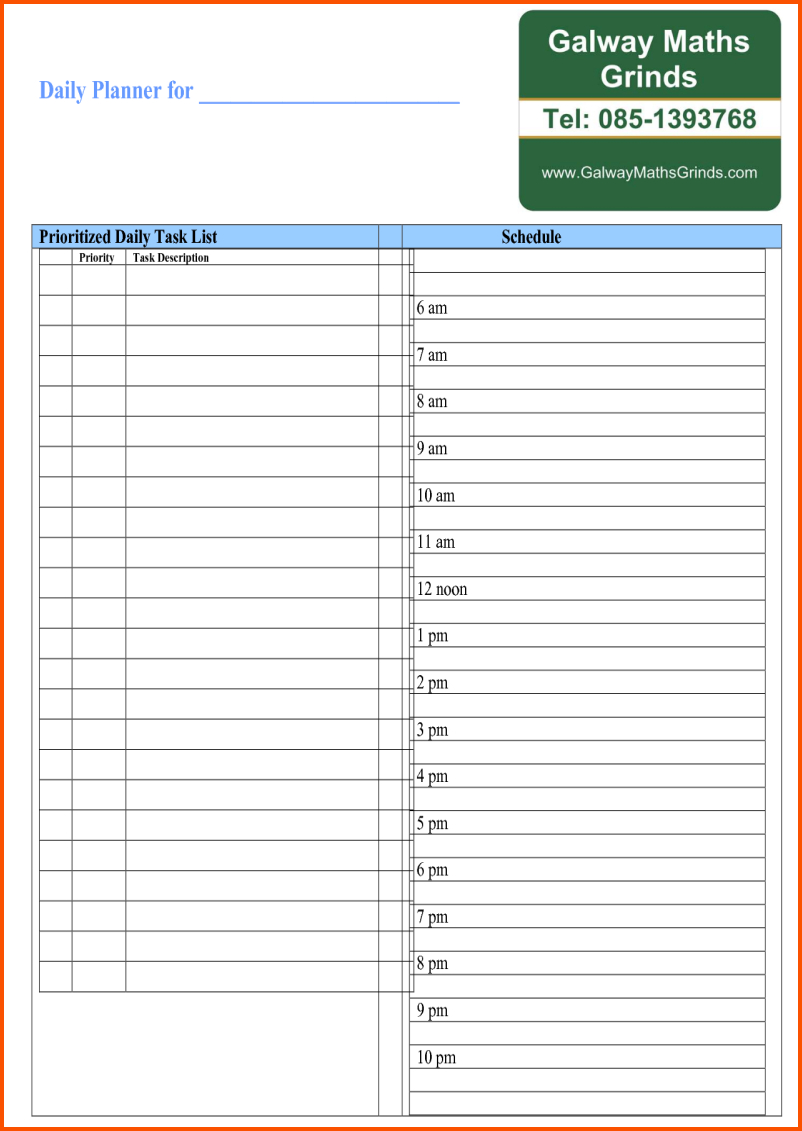 12+ Daily Planner Template Word | Survey Template Words Intended For Blank Table Of Contents Template Pdf