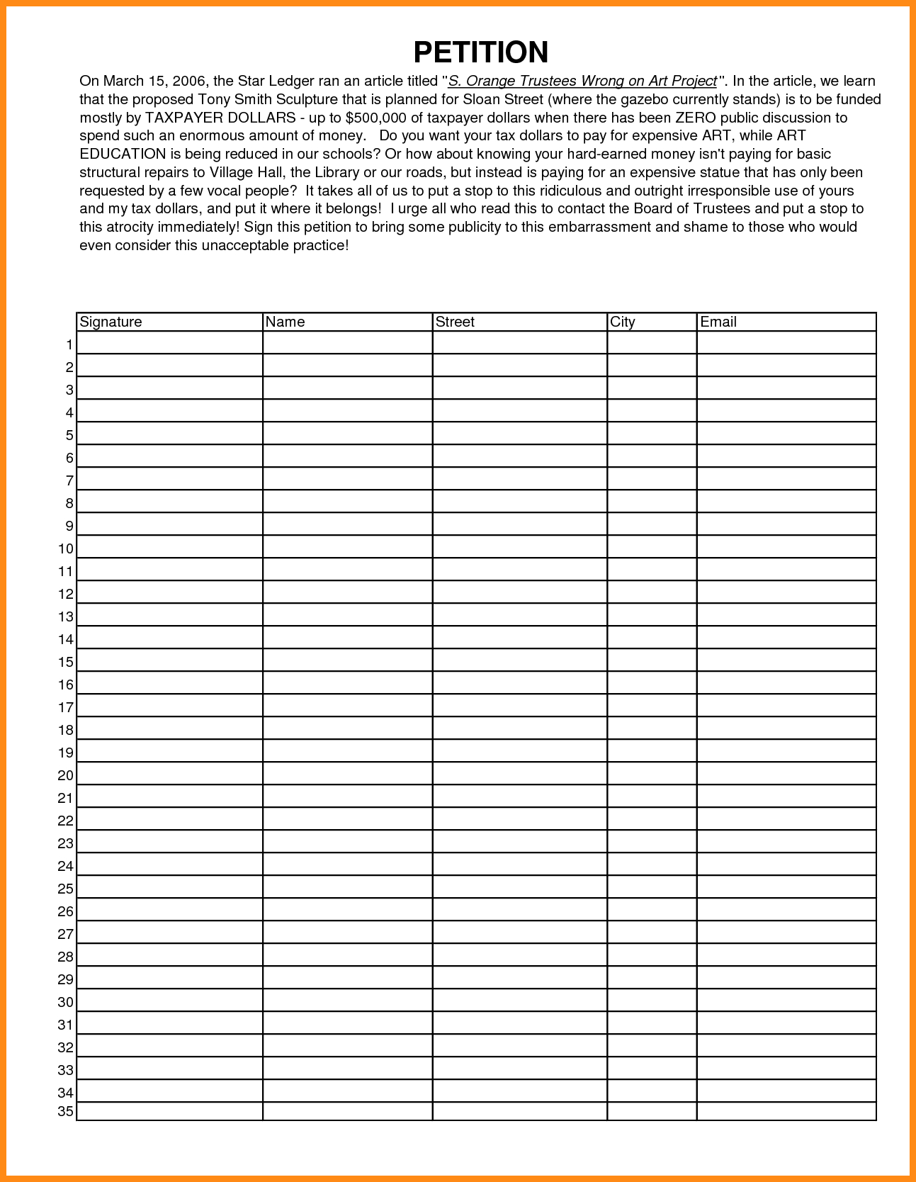 12+ Download Petition Template | Odr2017 Intended For Blank Petition Template
