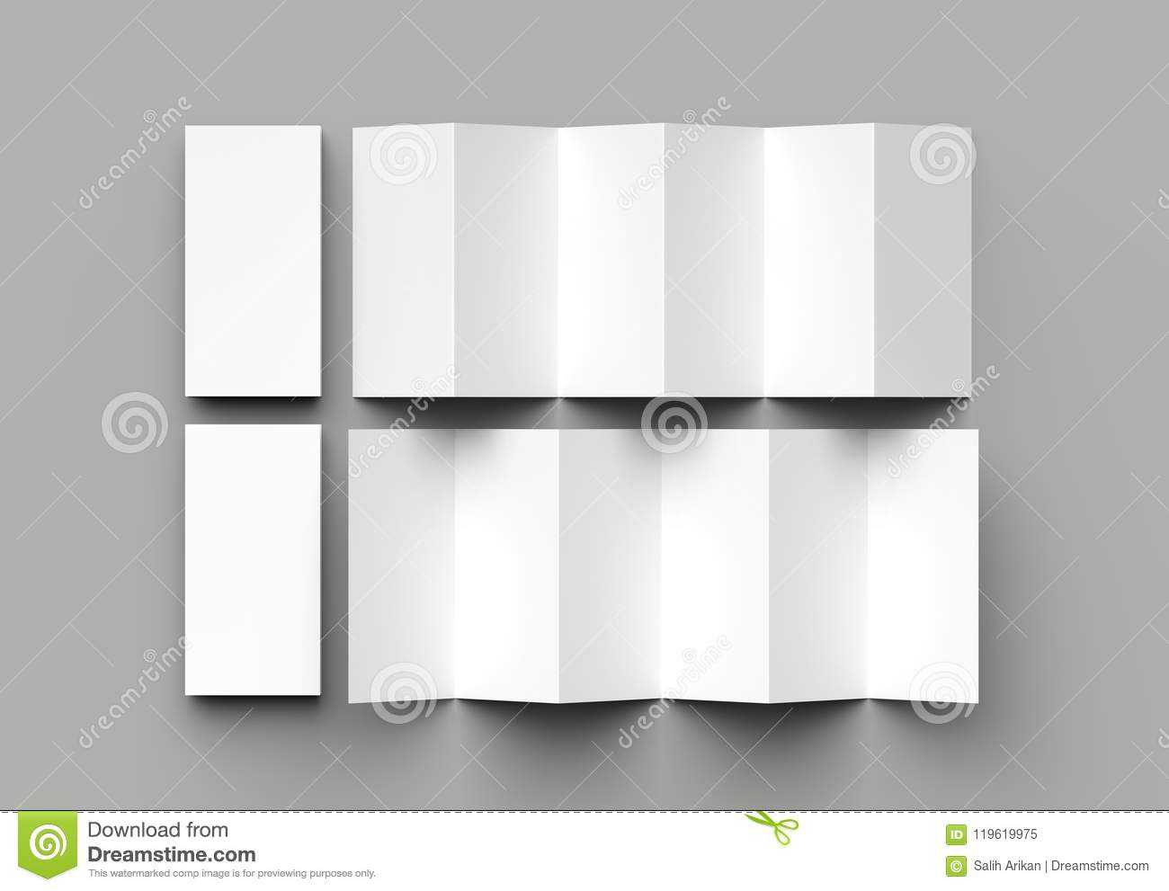 12 Page Leaflet, 6 Panel Accordion Fold – Z Fold Vertical For 12 Page Brochure Template