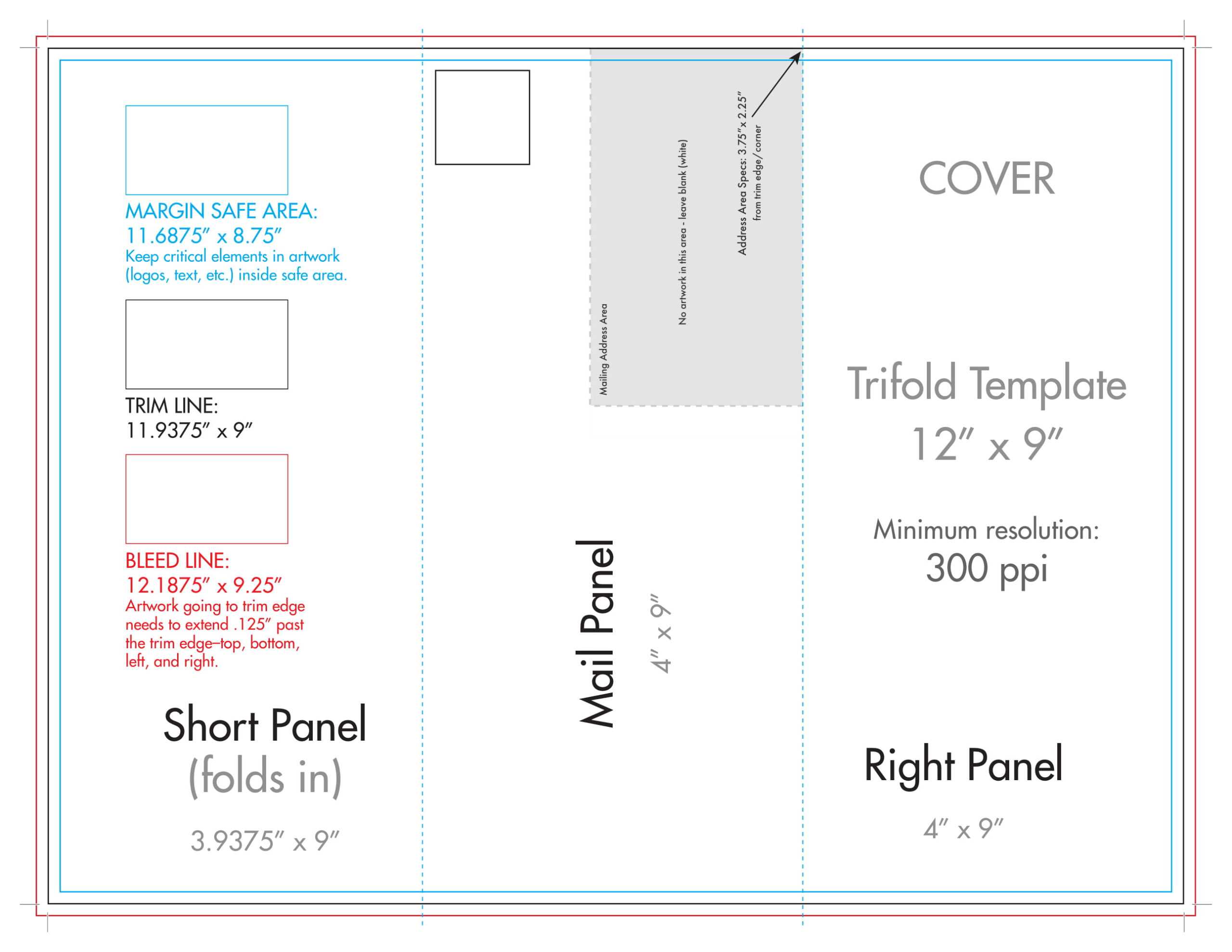 12" X 9" Rack Brochure Template (Tri Fold) – U.s. Press Pertaining To 4 Panel Brochure Template