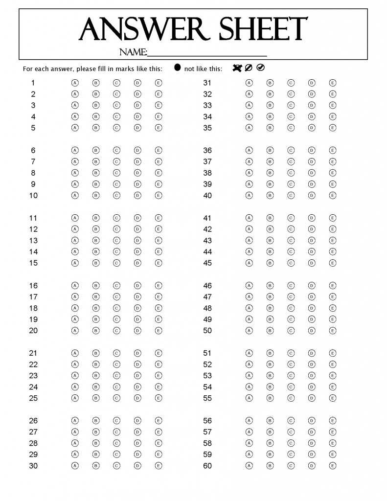 120 Question Answer Sheet · Remark Software With Blank Answer Sheet Template 1 100