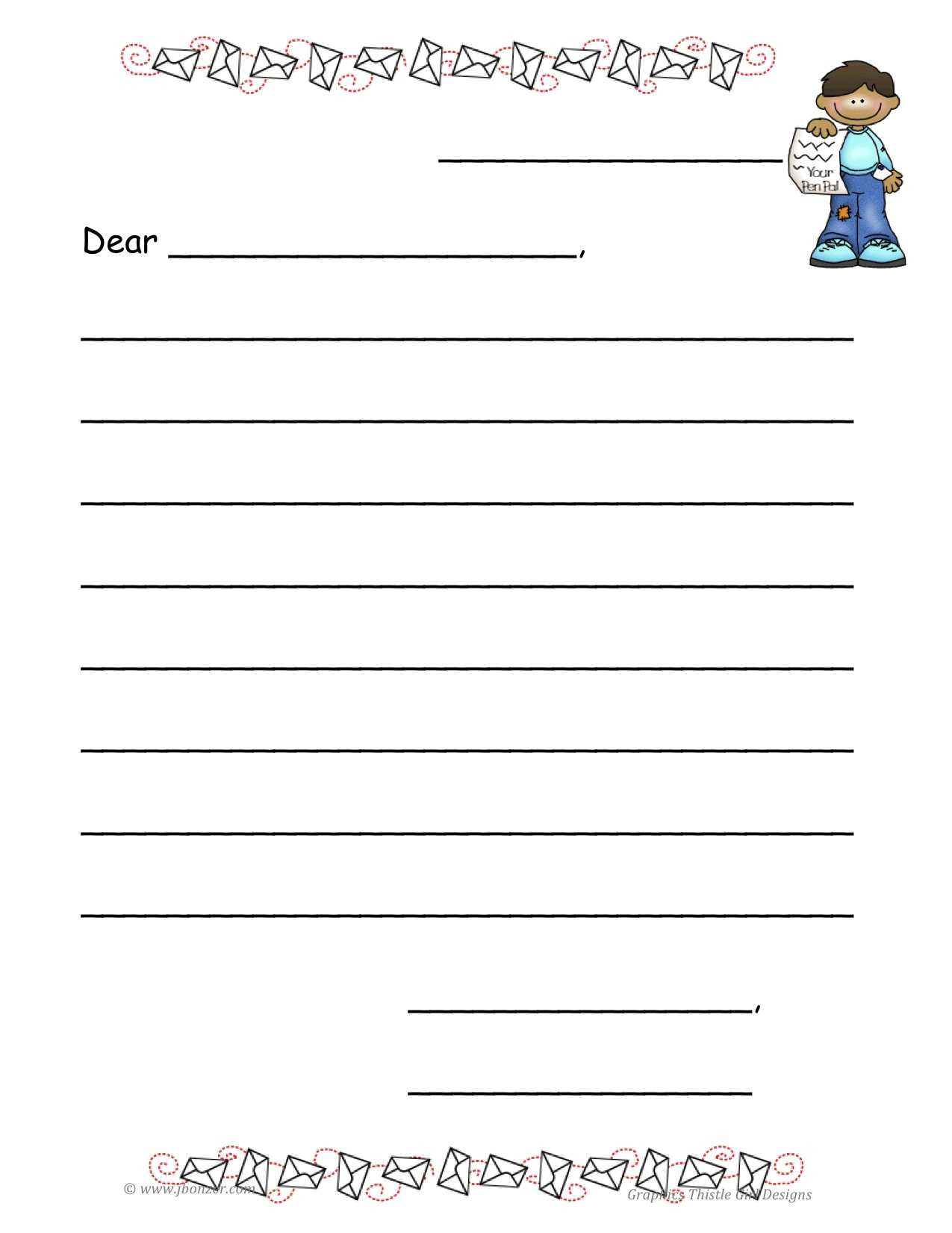 13 Best Photos Of Friendly Letter Templates Printable Regarding Blank Letter Writing Template For Kids