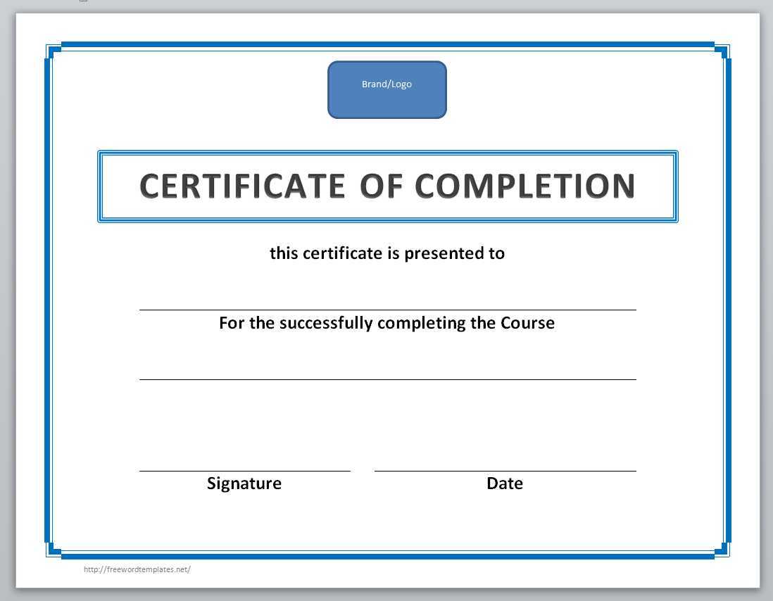 13 Free Certificate Templates For Word » Officetemplate For Free Completion Certificate Templates For Word