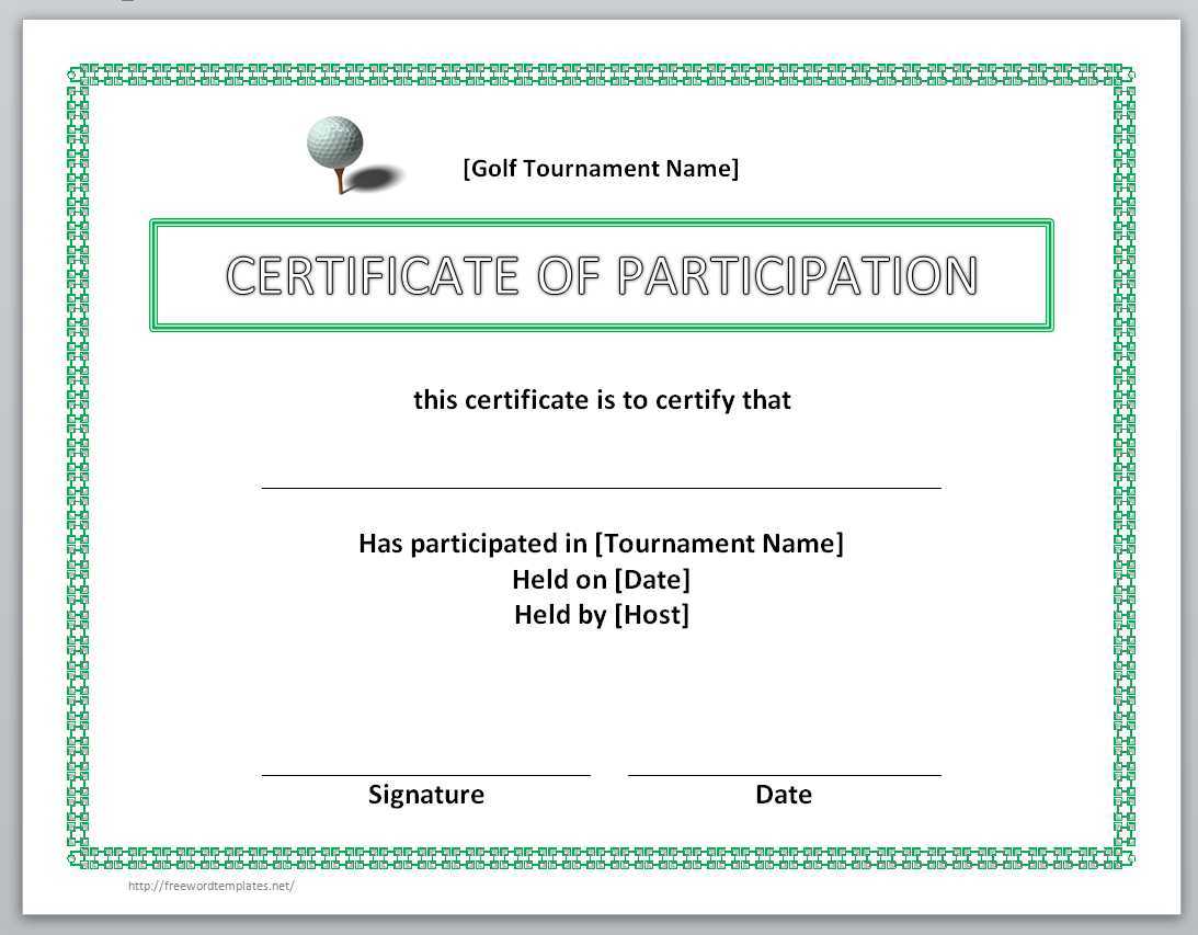 13 Free Certificate Templates For Word » Officetemplate For Golf Certificate Template Free