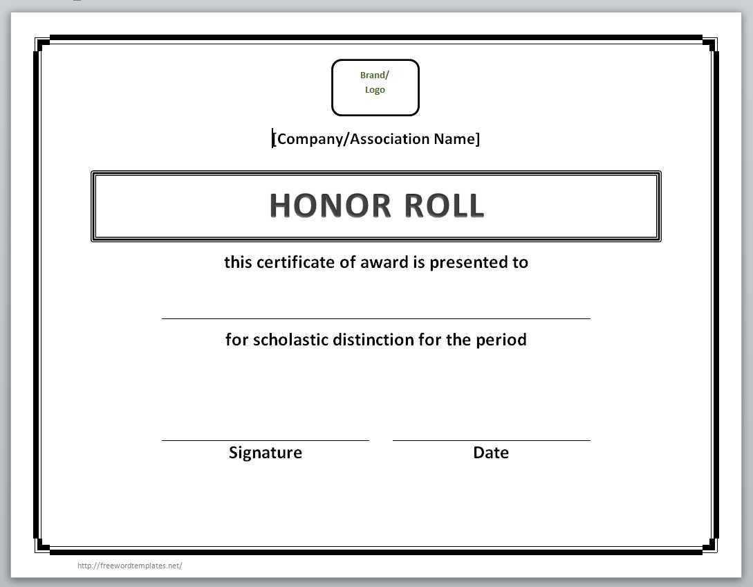 13 Free Certificate Templates For Word » Officetemplate With Regard To Honor Roll Certificate Template