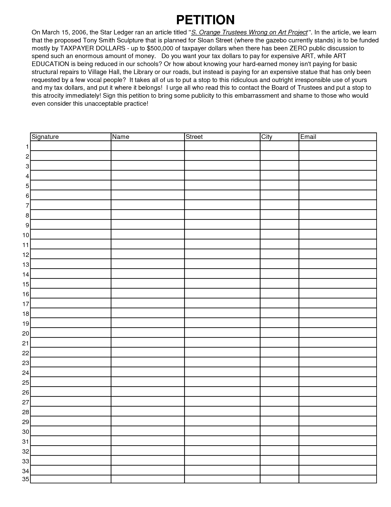 13 Images Of Free Petition Form Template | Fodderchopper Regarding Blank Petition Template