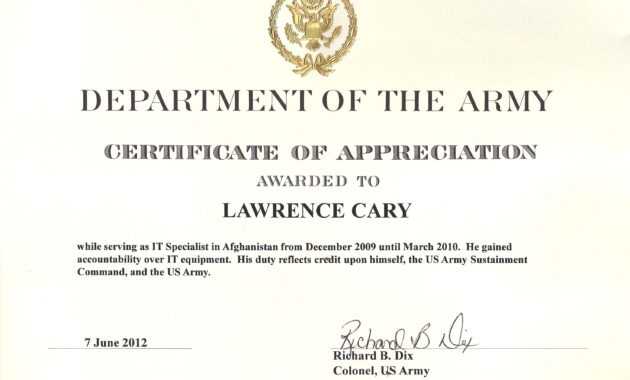 15+ Certificate Of Appreciation In Word Format | Sowtemplate with Army Certificate Of Appreciation Template