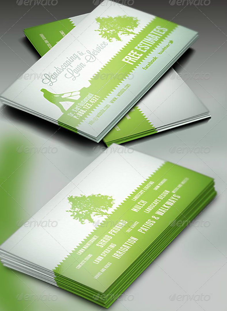 15+ Landscaping Business Card Templates – Word, Psd | Free With Regard To Lawn Care Business Cards Templates Free