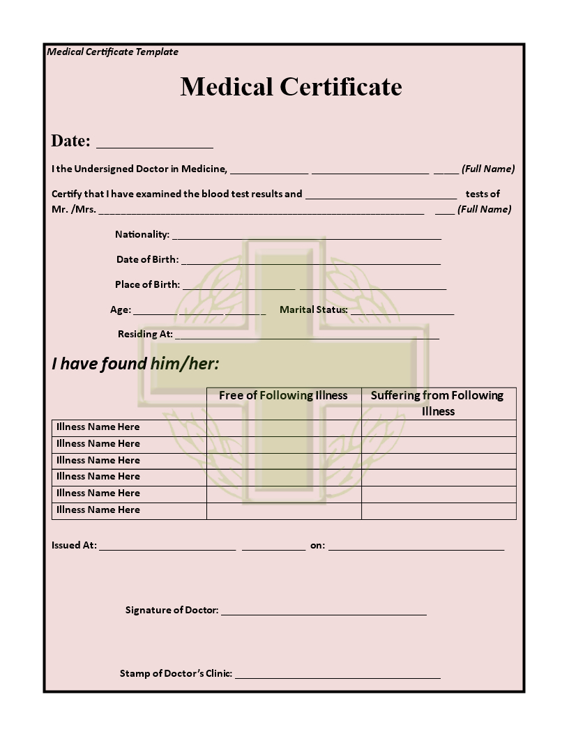 15+ Medical Certificate Templates For Sick Leave - Pdf, Docs With Regard To Free Fake Medical Certificate Template