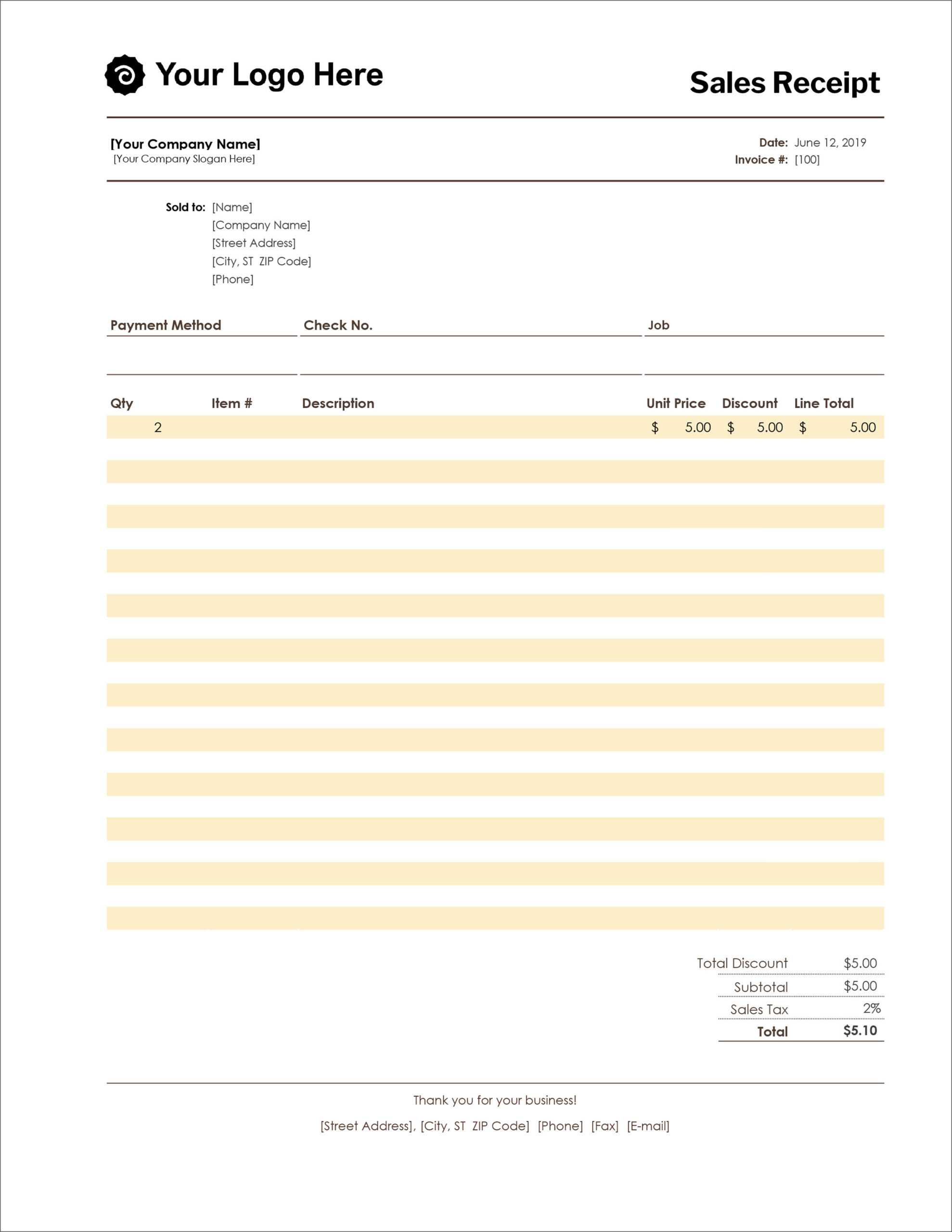 16 Free Receipt Templates – Download For Microsoft Word In Microsoft Office Word Invoice Template