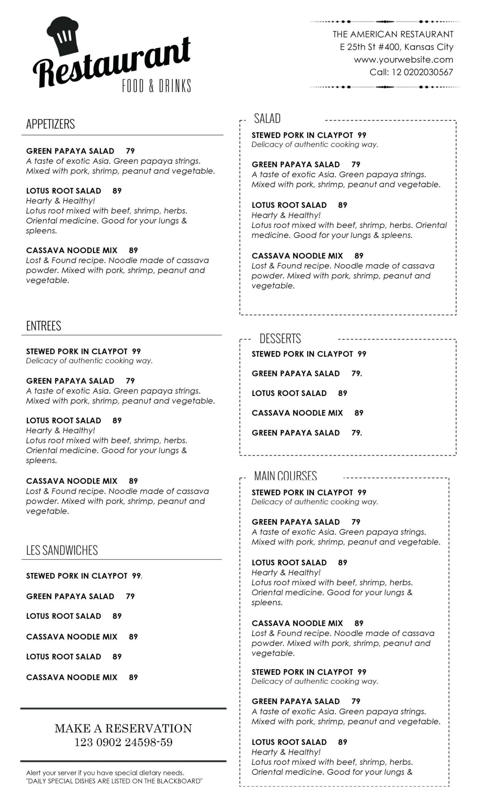 1653499 Restaurant Menu Templates Word | Wiring Resources Within Free Cafe Menu Templates For Word