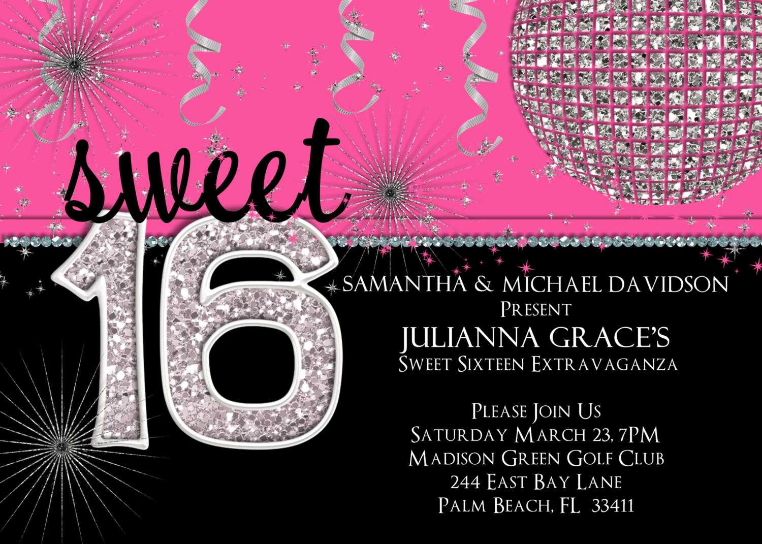 16Th Birthday Party Invitations Templates Free ] – Pics Throughout Sweet 16 Banner Template
