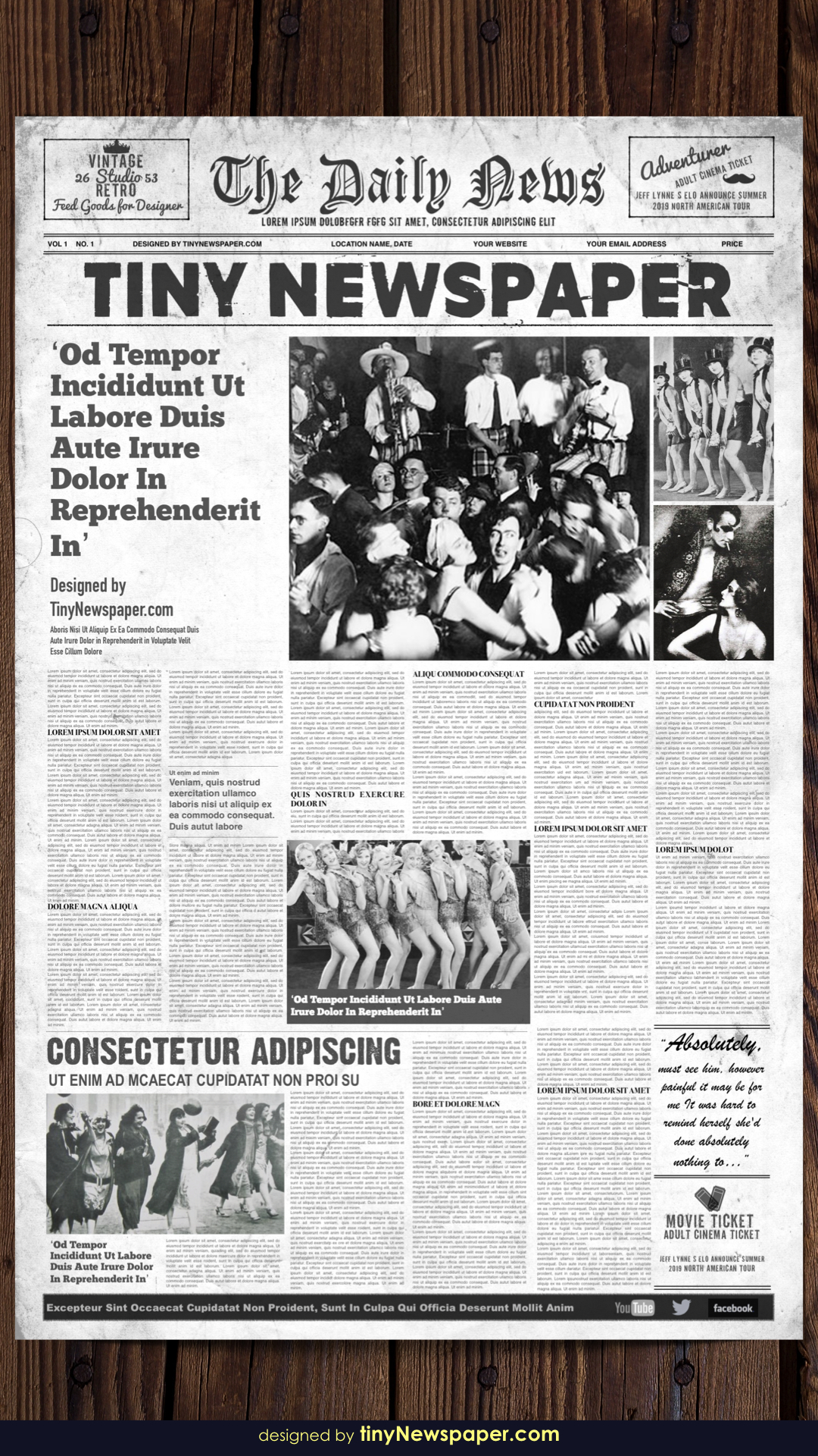 1920's Vintage Newspaper Template Word With Old Newspaper Template Word Free