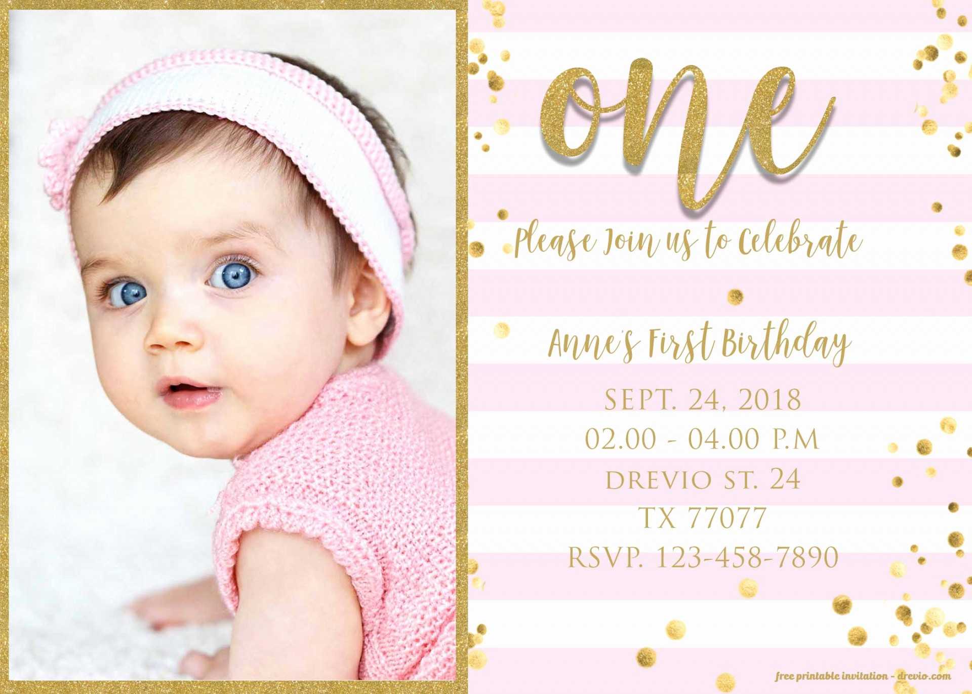 1St Birthday Invitation Templates Free Download – Zohre For First Birthday Invitation Card Template