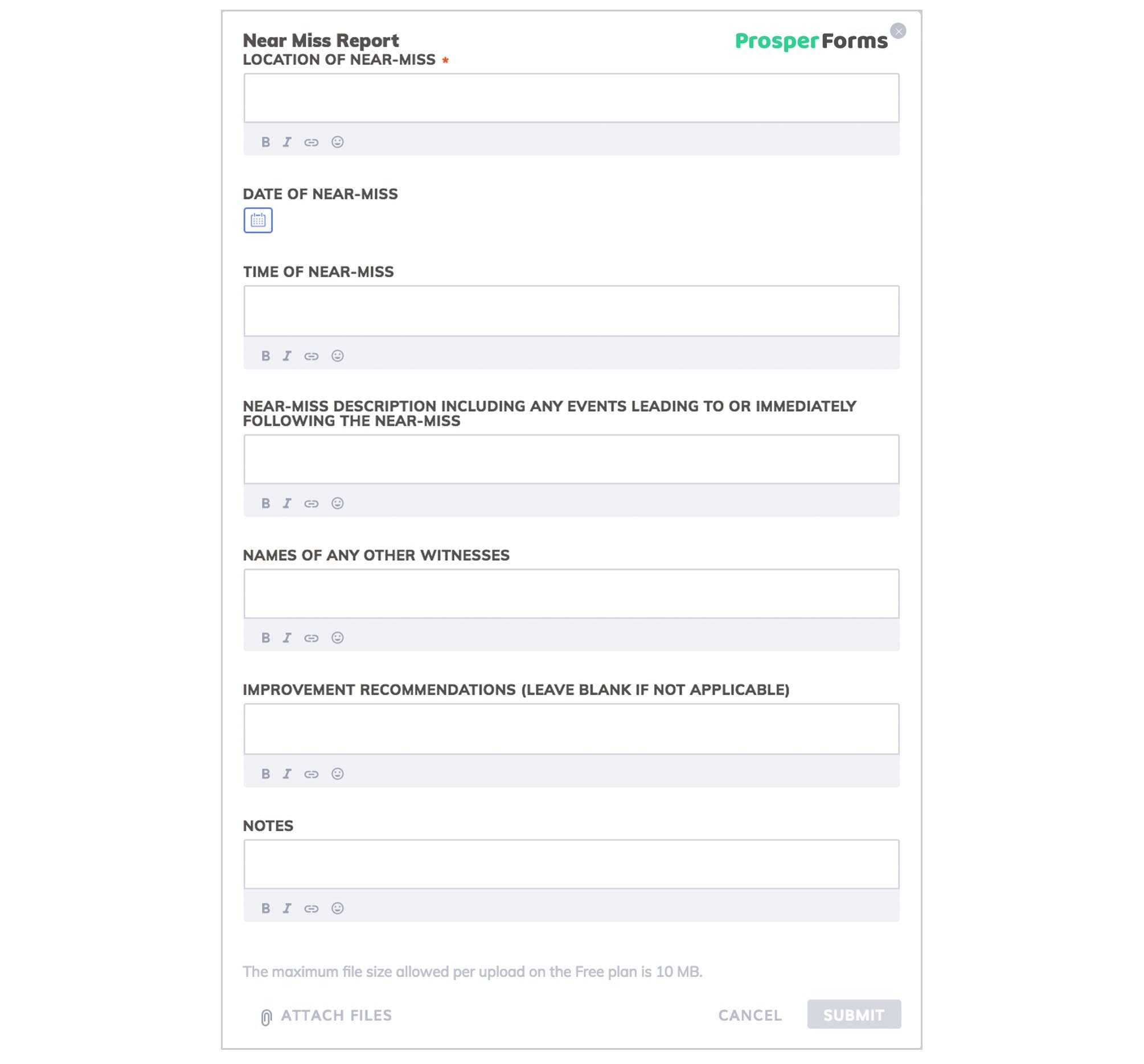 2 Key Elements Of A Near Miss Report [Free Form Templates] With Regard To Near Miss Incident Report Template